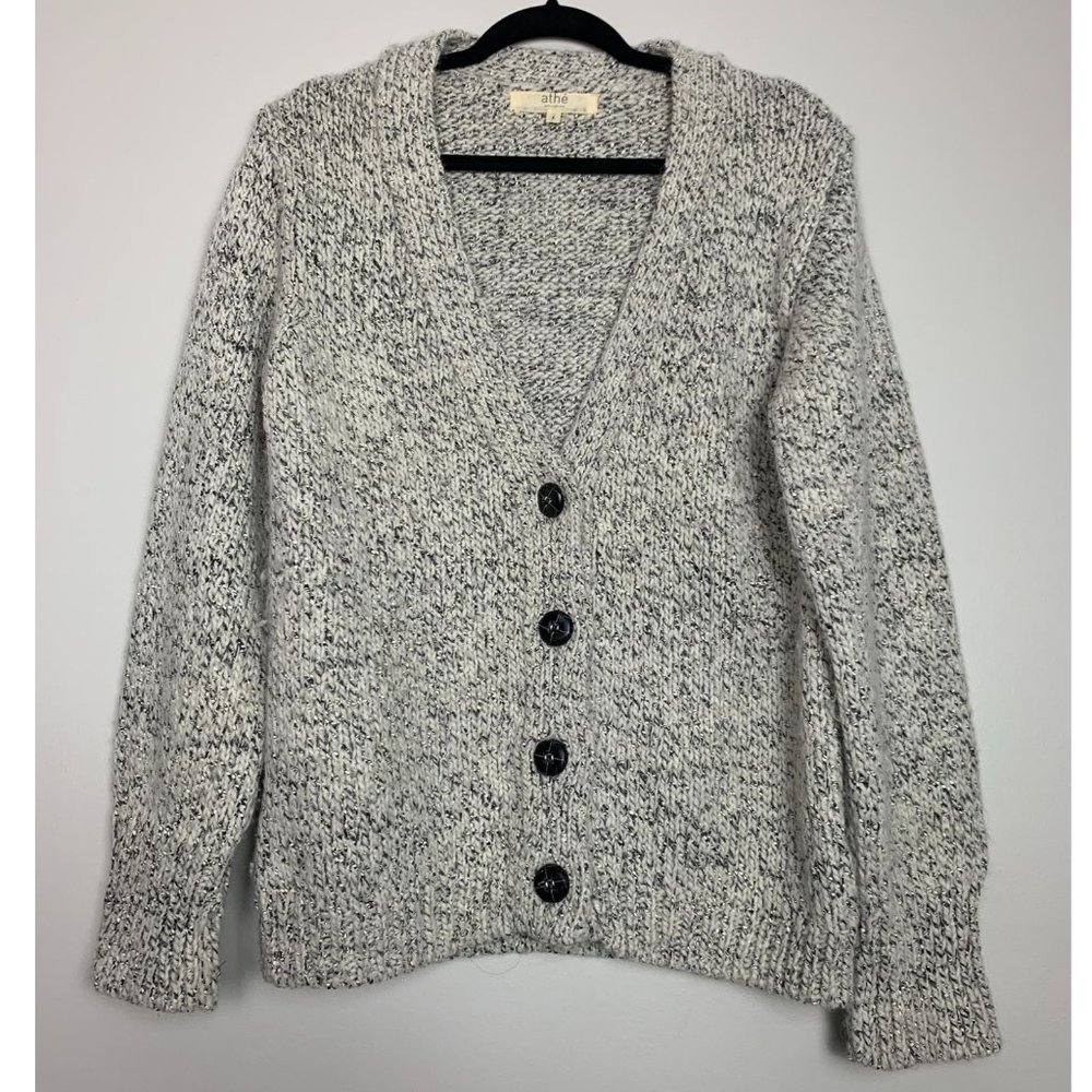 Vanessa Bruno Athe Wool Alpaca Chunky Knit Cardigan